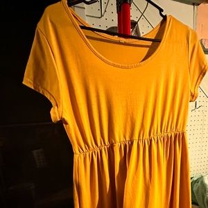Cute cotton yellow/gold T shirt dress